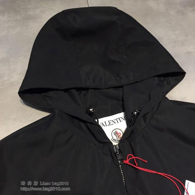 Valentino外套 moncler X Valentino新款 華倫天奴連帽外套 黑色拉鏈外套  tzy1685